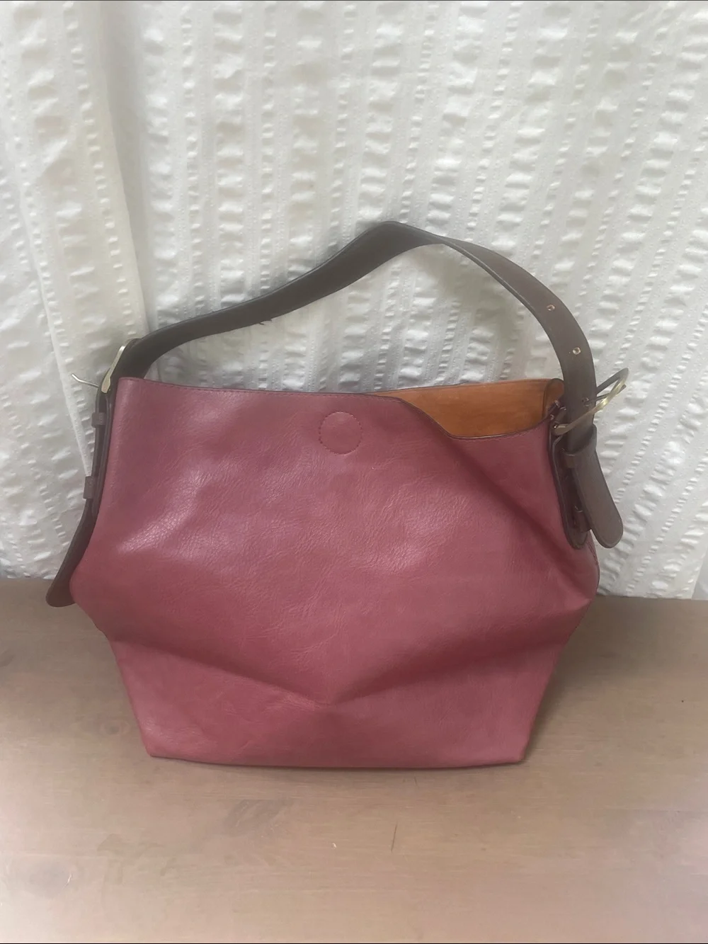 Joy Susan 2-in-1 set with Classic Hobo Bag Berry and Brown Interior Purse / Bag